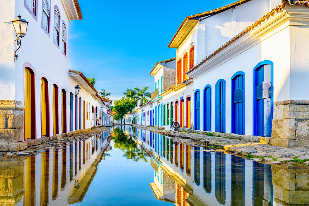 Street of Historical Center In Paraty, Rio de Janeiro, Brazil. Paraty Is A Preserved Portuguese Colonial and Brazilian Imperial jigsaw puzzle in Улицы puzzles on TheJigsawPuzzles.com
