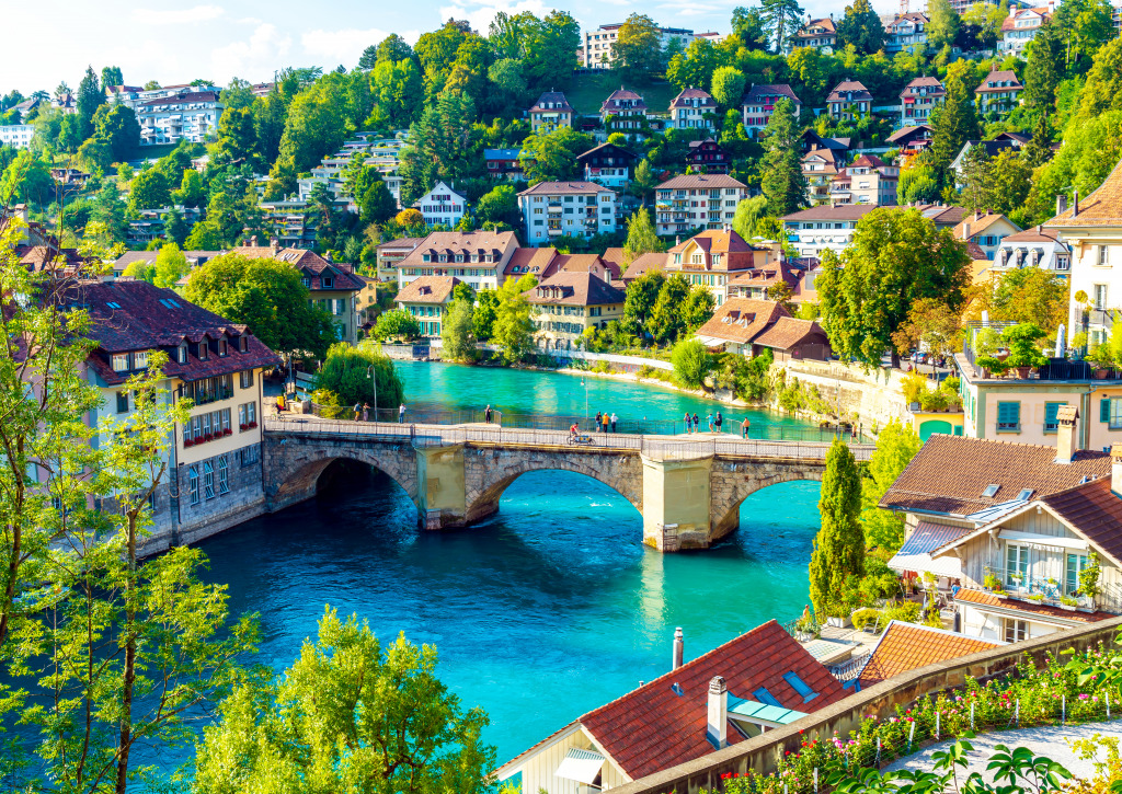Beautiful Architecture in Bern jigsaw puzzle in Bridges puzzles on TheJigsawPuzzles.com