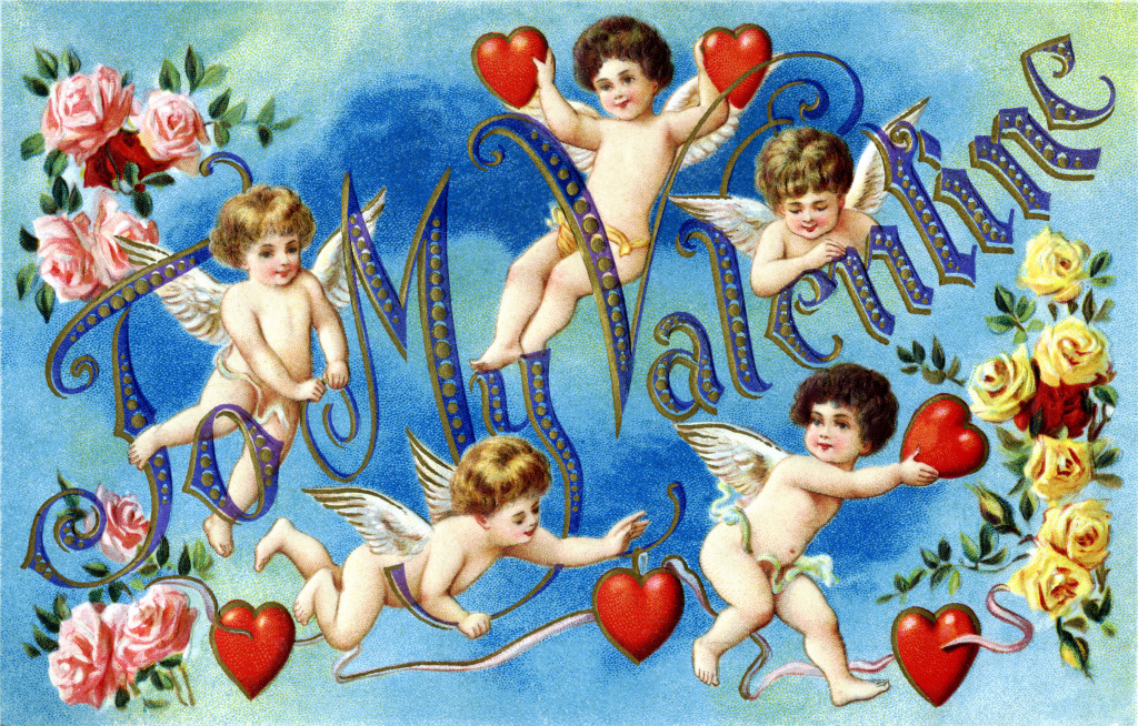 Винтажное поздравление ко Дню святого Валентина 1911 года jigsaw puzzle in День Святого Валентина puzzles on TheJigsawPuzzles.com