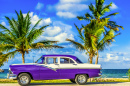 American Blue Classic Car in Cuba