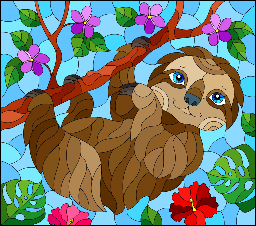 A Sloth On a Tree Branch jigsaw puzzle in Animals puzzles on TheJigsawPuzzles.com