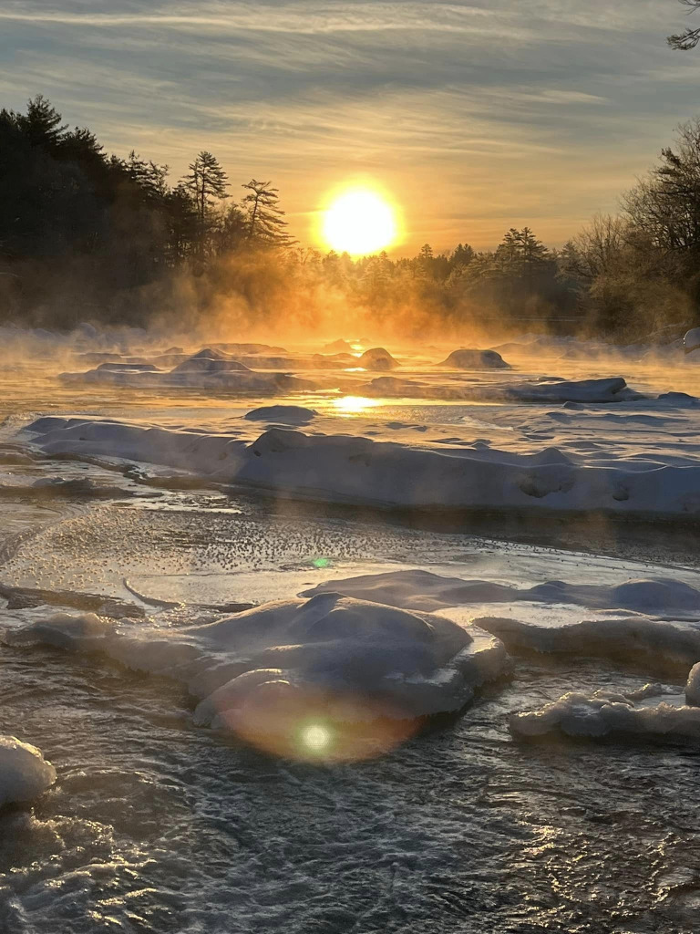 Puzzle Sub - Zero Carrabassett River Sunrise Photo by Andrew Miller jigsaw puzzle in Kathy Durr puzzles on TheJigsawPuzzles.com