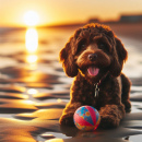 CP on beach with ball