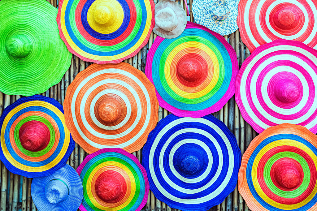 Beach Hats for Summer jigsaw puzzle in Macro puzzles on TheJigsawPuzzles.com