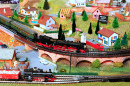 Miniature Railway Model With Trains