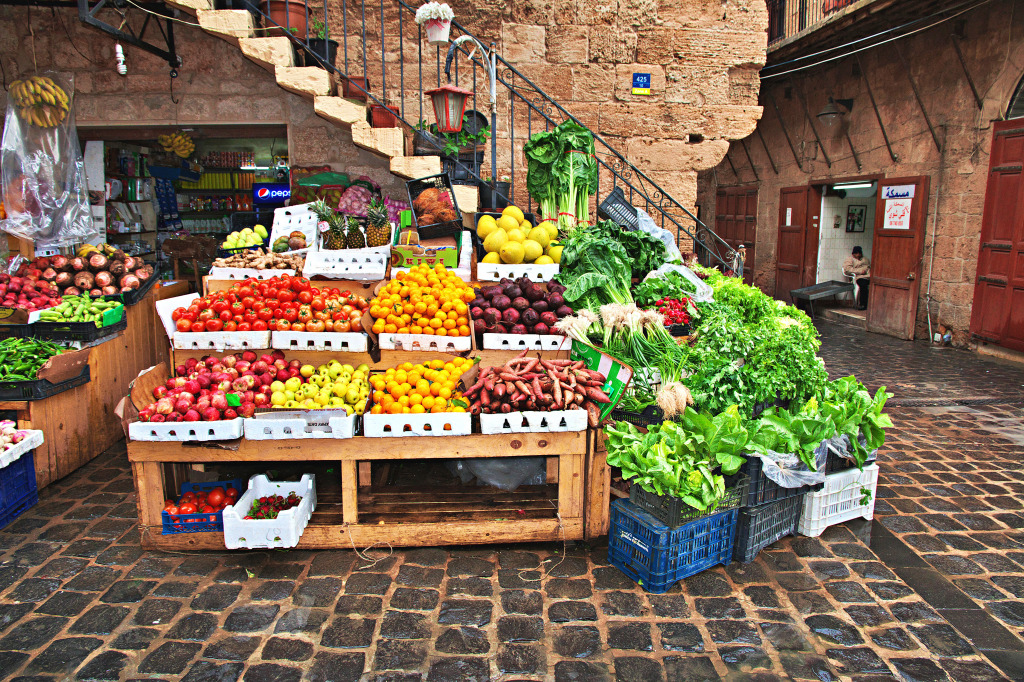 Местный продуктовый рынок в Ливане jigsaw puzzle in Фрукты и Овощи puzzles on TheJigsawPuzzles.com