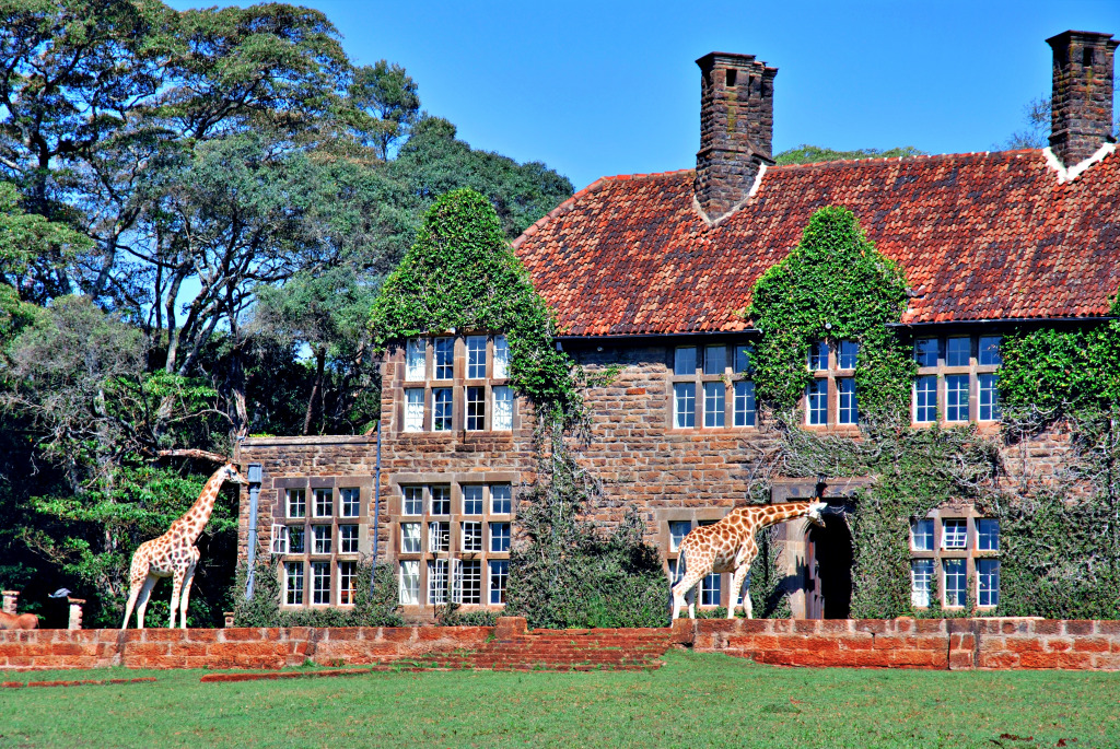 The Giraffe Manor in Kenya jigsaw puzzle in Animals puzzles on TheJigsawPuzzles.com