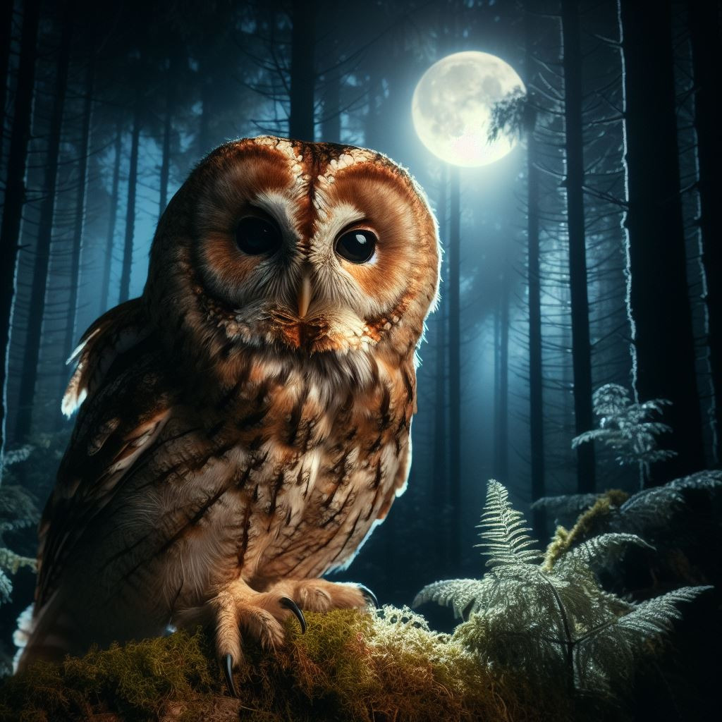 Tawny owl by moonlight jigsaw puzzle in Susan Robson puzzles on TheJigsawPuzzles.com