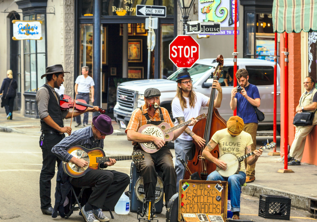 An Unidentified Jazz Band, New Orleans jigsaw puzzle in People puzzles on TheJigsawPuzzles.com