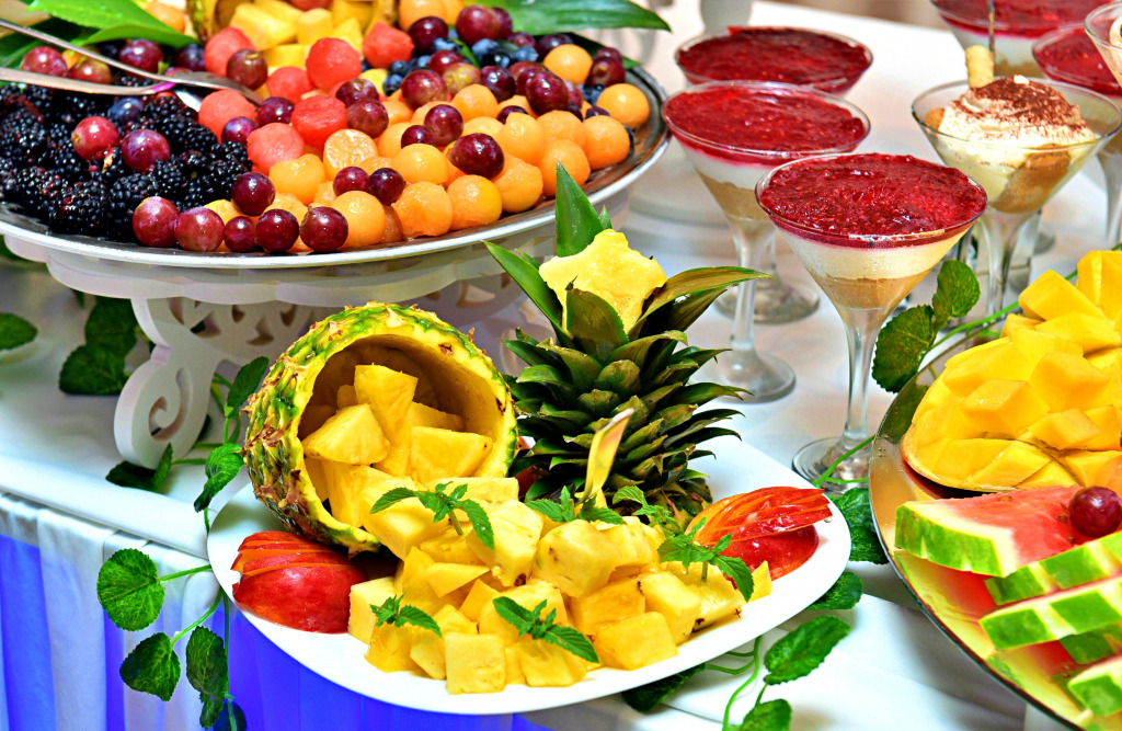 Catering on the Wedding Reception jigsaw puzzle in Fruits & Veggies puzzles on TheJigsawPuzzles.com