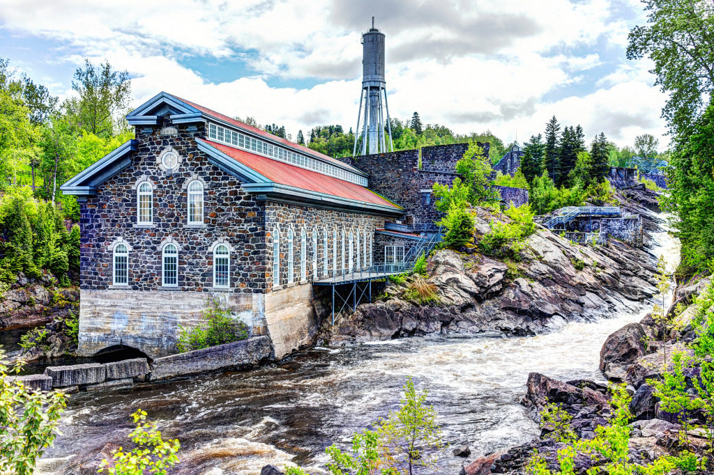 Old Chicoutimi Pulp Mill, Quebec jigsaw puzzle in Waterfalls puzzles on TheJigsawPuzzles.com