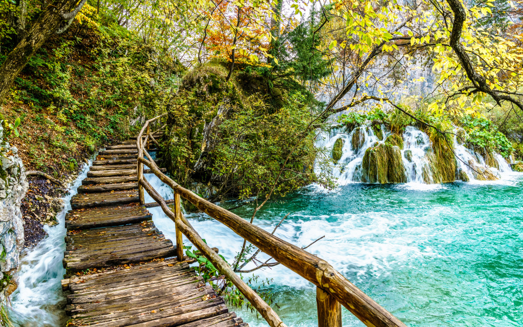 Autumn Landscape, Plitvice Lakes jigsaw puzzle in Waterfalls puzzles on TheJigsawPuzzles.com
