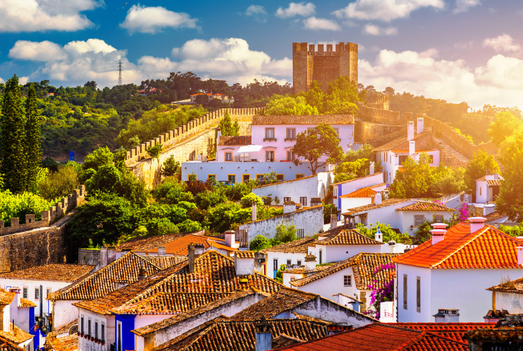 Historische ummauerte Stadt Obidos, Portugal jigsaw puzzle in Schlösser puzzles on TheJigsawPuzzles.com