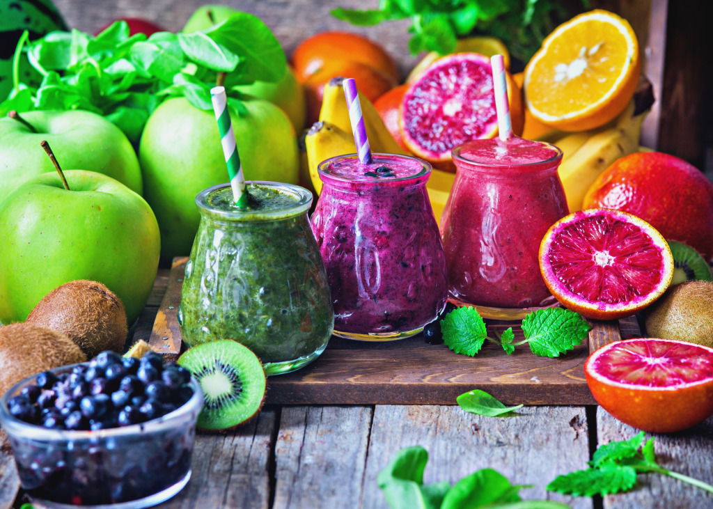 Fresh Smoothies jigsaw puzzle in Fruits & Veggies puzzles on TheJigsawPuzzles.com