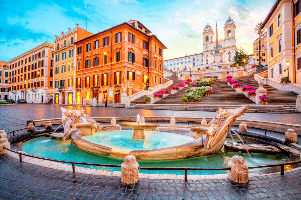 Piazza di Spagna in Rome, Italy jigsaw puzzle in Puzzle of the Day puzzles on TheJigsawPuzzles.com