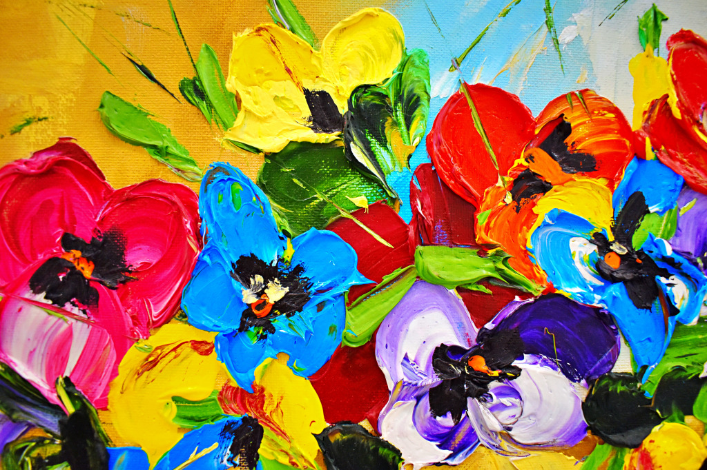 Flowers Oil Painting jigsaw puzzle in Puzzle of the Day puzzles on TheJigsawPuzzles.com