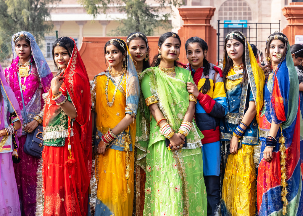 Beautiful Girls in India jigsaw puzzle in People puzzles on TheJigsawPuzzles.com