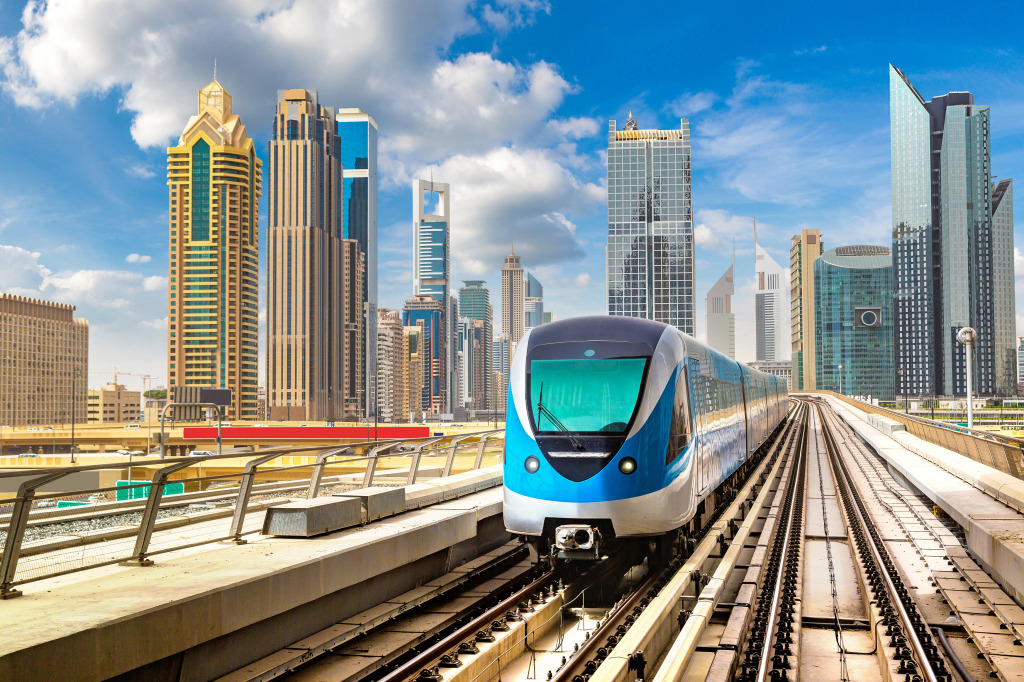 Dubai Metro Railway, Vereinigte Arabische Emirate jigsaw puzzle in Straßenansicht puzzles on TheJigsawPuzzles.com