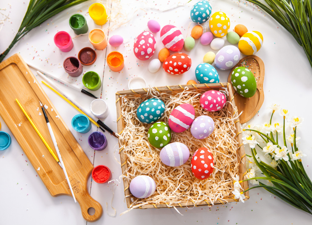 Hand-Painted Easter Eggs jigsaw puzzle in Handmade puzzles on TheJigsawPuzzles.com