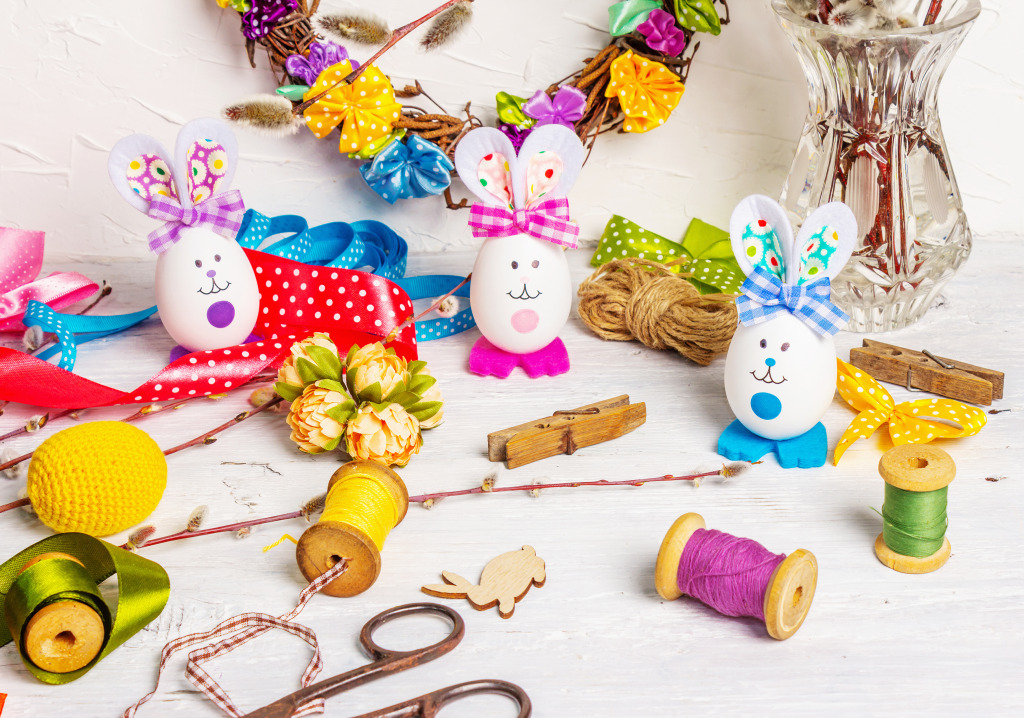 Festive Easter Decorations jigsaw puzzle in Handmade puzzles on TheJigsawPuzzles.com