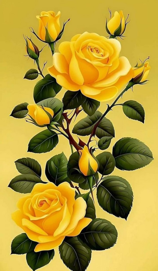 2 yellow roses & buds jigsaw puzzle in Alma Wiles puzzles on TheJigsawPuzzles.com