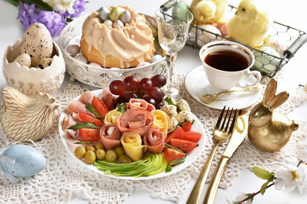 Beautiful Easter Table jigsaw puzzle in Food & Bakery puzzles on TheJigsawPuzzles.com