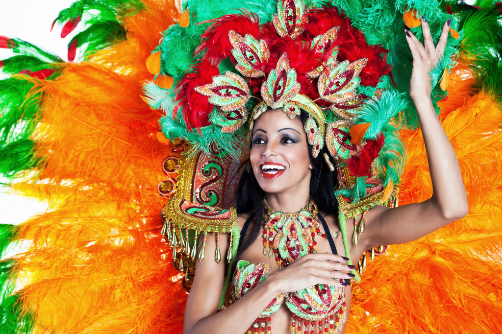 Woman in a Samba Costume jigsaw puzzle in Puzzle of the Day puzzles on TheJigsawPuzzles.com