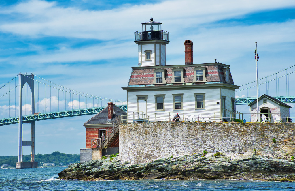 Rose Island Lighthouse, Newport, RI jigsaw puzzle in Great Sightings puzzles on TheJigsawPuzzles.com