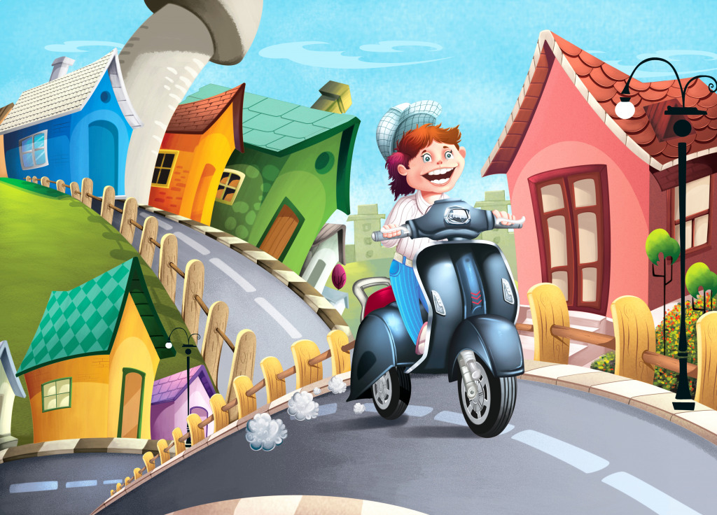 Scooter fahren jigsaw puzzle in Kinder Puzzles puzzles on TheJigsawPuzzles.com