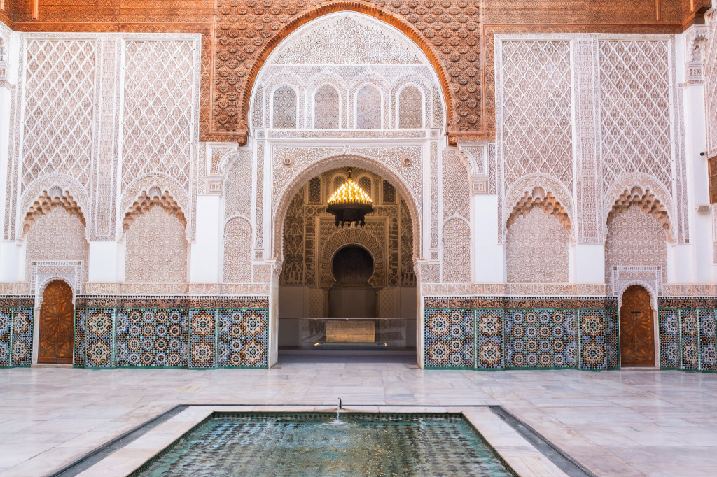 Medersa Ben Youssef, Marrakesh jigsaw puzzle in Wei F Chen puzzles on TheJigsawPuzzles.com