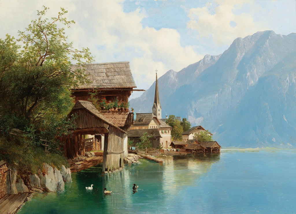 View of Hallstatt jigsaw puzzle in Piece of Art puzzles on TheJigsawPuzzles.com