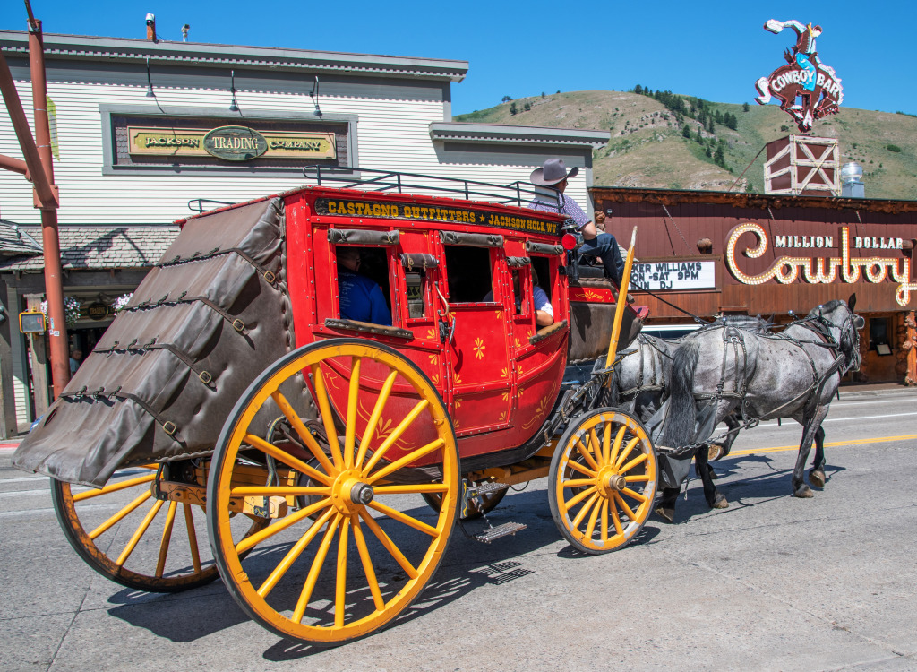 Horse Carriage in Jackson Hole WY, USA jigsaw puzzle in Puzzle of the Day puzzles on TheJigsawPuzzles.com