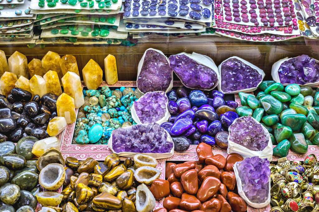 Semi-Precious Stones, Grand Bazaar, Turkey jigsaw puzzle in Macro puzzles on TheJigsawPuzzles.com