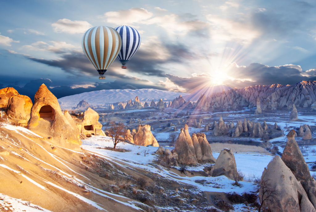 Hot Air Balloons over Spectacular Cappadocia jigsaw puzzle in Great Sightings puzzles on TheJigsawPuzzles.com