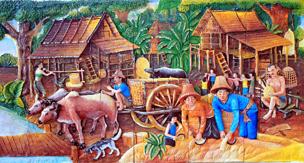 Stone Carving, Wat Dan Temple, Thailand jigsaw puzzle in Handmade puzzles on TheJigsawPuzzles.com