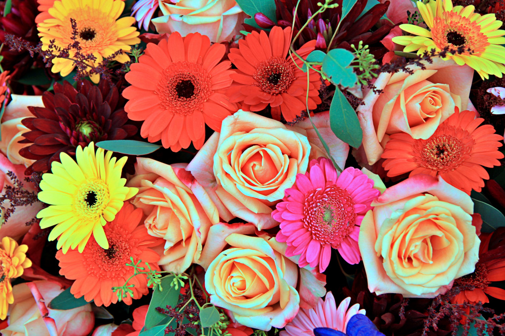 A Colorful Flower Arrangement jigsaw puzzle in Flowers puzzles on TheJigsawPuzzles.com