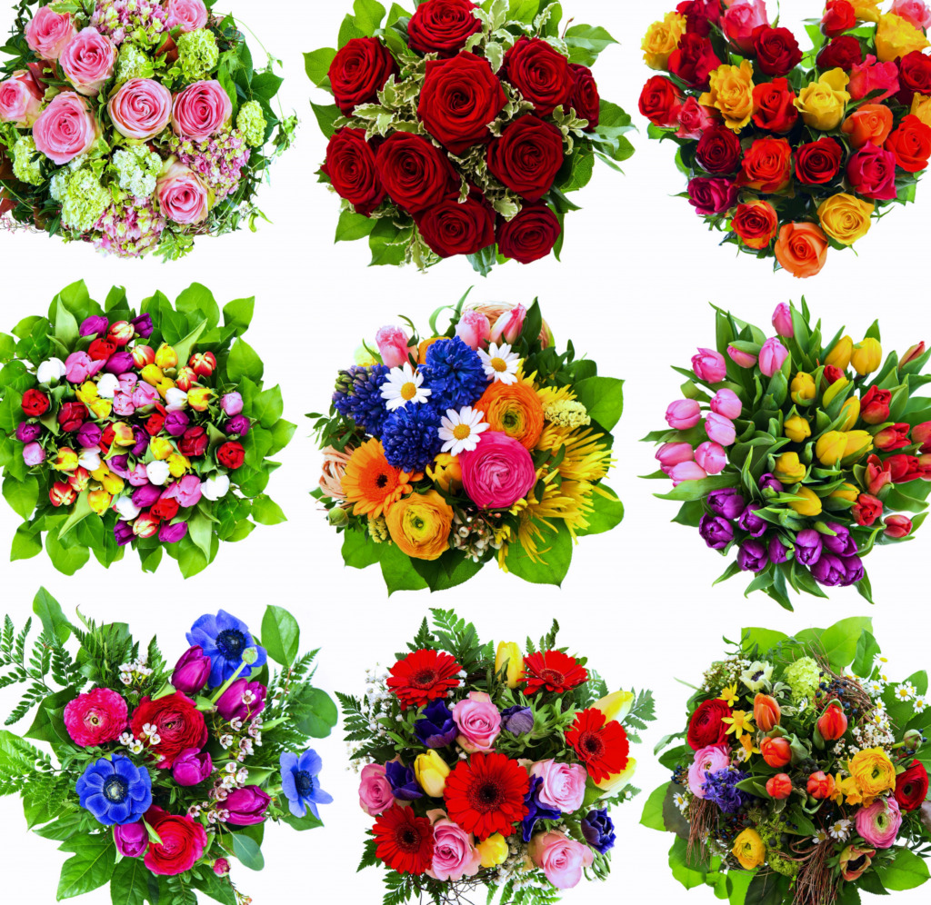 Colorful Flowers Bouquets jigsaw puzzle in Flowers puzzles on TheJigsawPuzzles.com