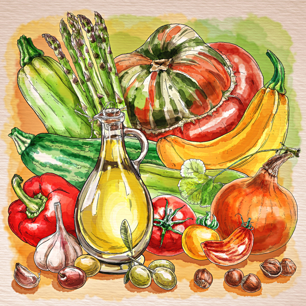 Still Life with Vegetables jigsaw puzzle in Fruits & Veggies puzzles on TheJigsawPuzzles.com