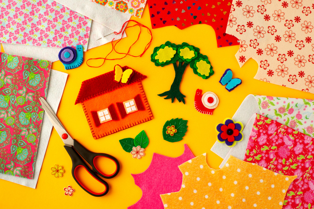 Colorful Felt Crafts jigsaw puzzle in Handmade puzzles on TheJigsawPuzzles.com