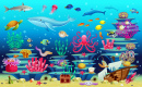 Coral Reef with Fish and Sea Animals