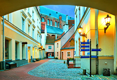 Medieval Courtyard In Riga, Latvia Jigsaw Puzzle In Puzzle Of The Day 