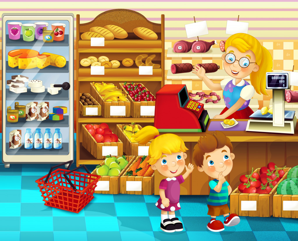 The Shop Scene jigsaw puzzle in Kids Puzzles puzzles on TheJigsawPuzzles.com