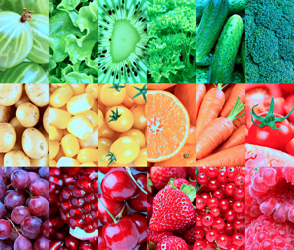 Collage of Fruits and Vegetables jigsaw puzzle in Fruits & Veggies puzzles on TheJigsawPuzzles.com