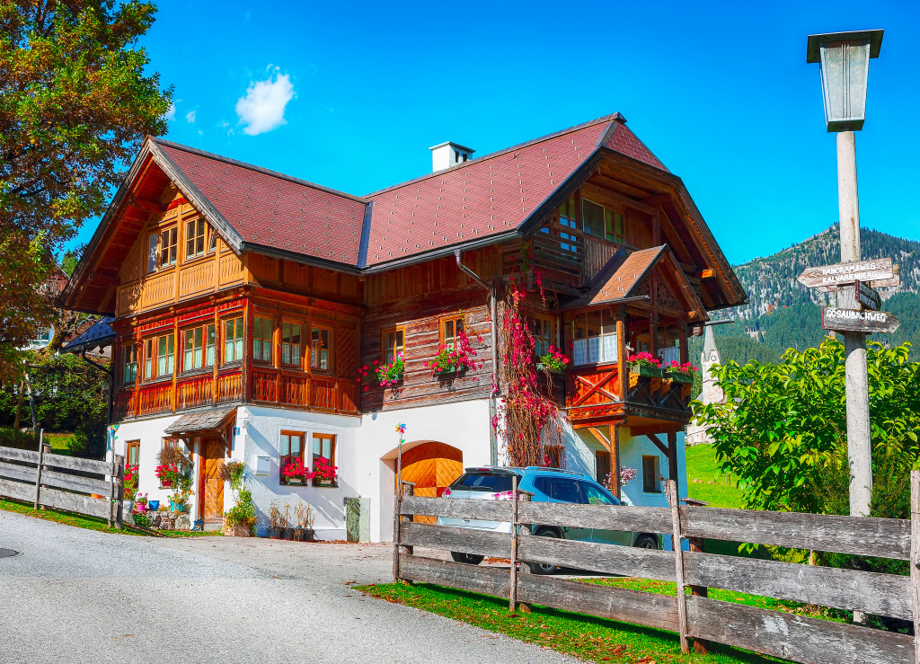View of the Gosau Village in Upper Austria jigsaw puzzle in Street View puzzles on TheJigsawPuzzles.com