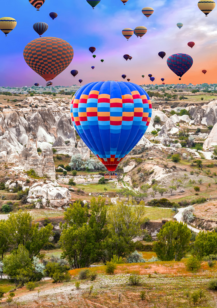 Montgolfières au-dessus de la Cappadoce, Turquie jigsaw puzzle in Puzzle du jour puzzles on TheJigsawPuzzles.com