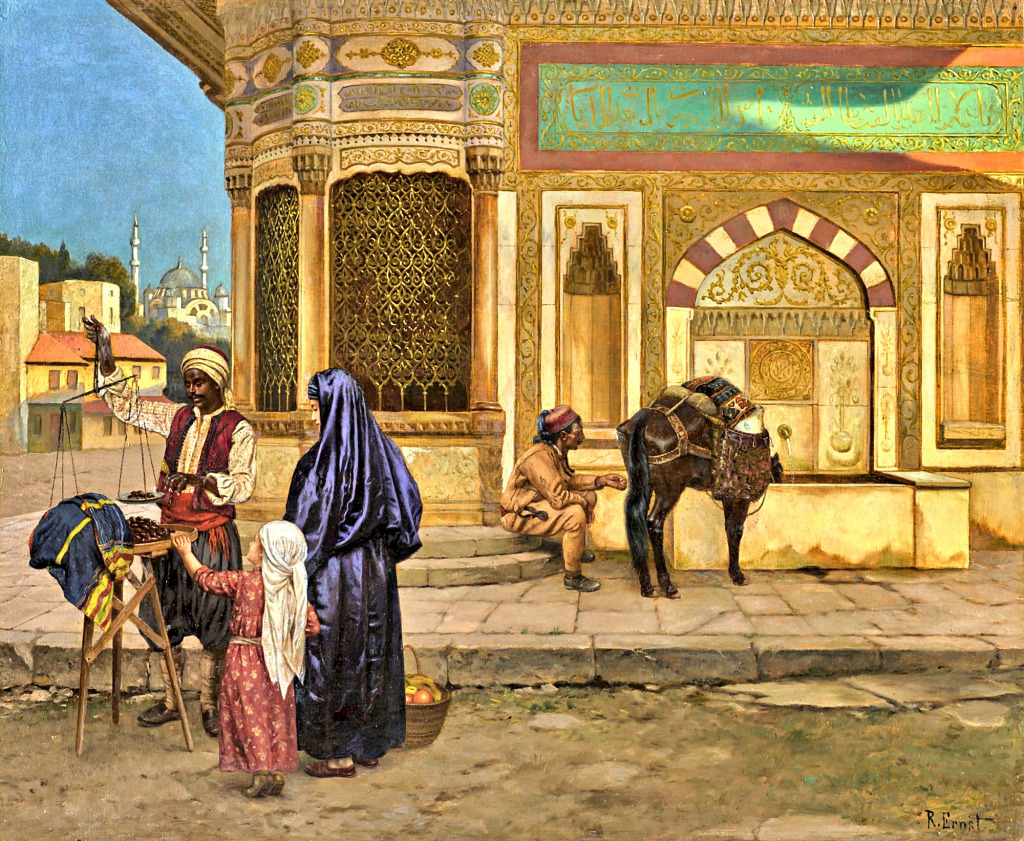 The Fountain of Ahmed III, Istanbul jigsaw puzzle in Piece of Art puzzles on TheJigsawPuzzles.com