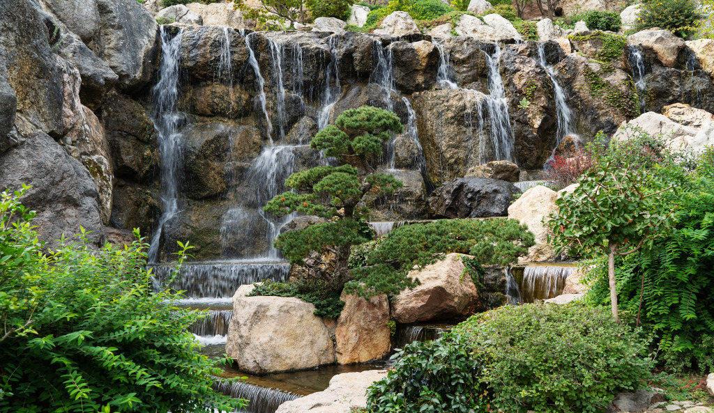 Waterfall in a Park, Partenit, Crimea jigsaw puzzle in Waterfalls puzzles on TheJigsawPuzzles.com