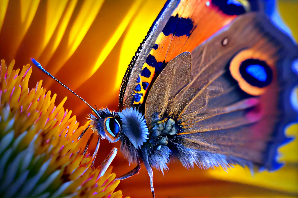 Close-Up of a Butterfly on a Flower jigsaw puzzle in Macro puzzles on TheJigsawPuzzles.com