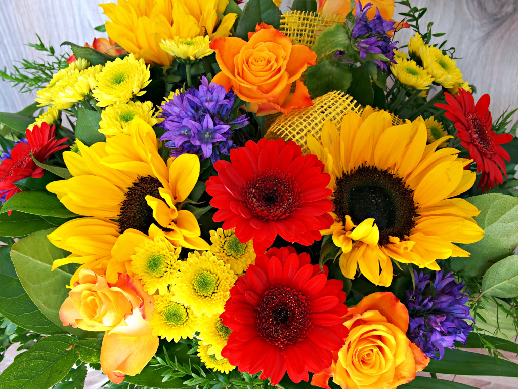 Bunch of Flowers jigsaw puzzle in Flowers puzzles on TheJigsawPuzzles.com