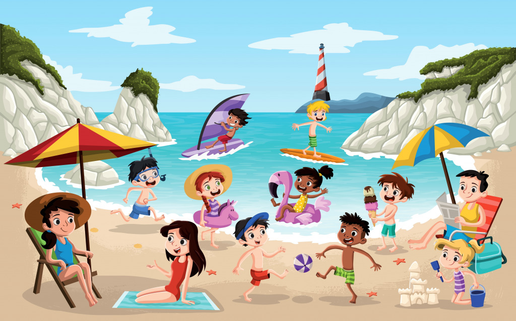 Relax on a Beautiful Beach jigsaw puzzle in Kids Puzzles puzzles on TheJigsawPuzzles.com